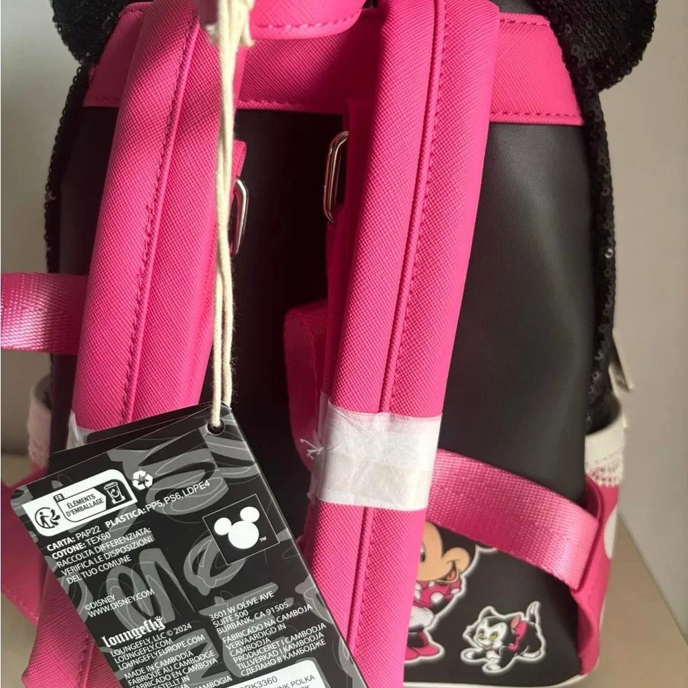 Loungefly Pink and White Polka Dot Bow Bag - Picture 2 of 2